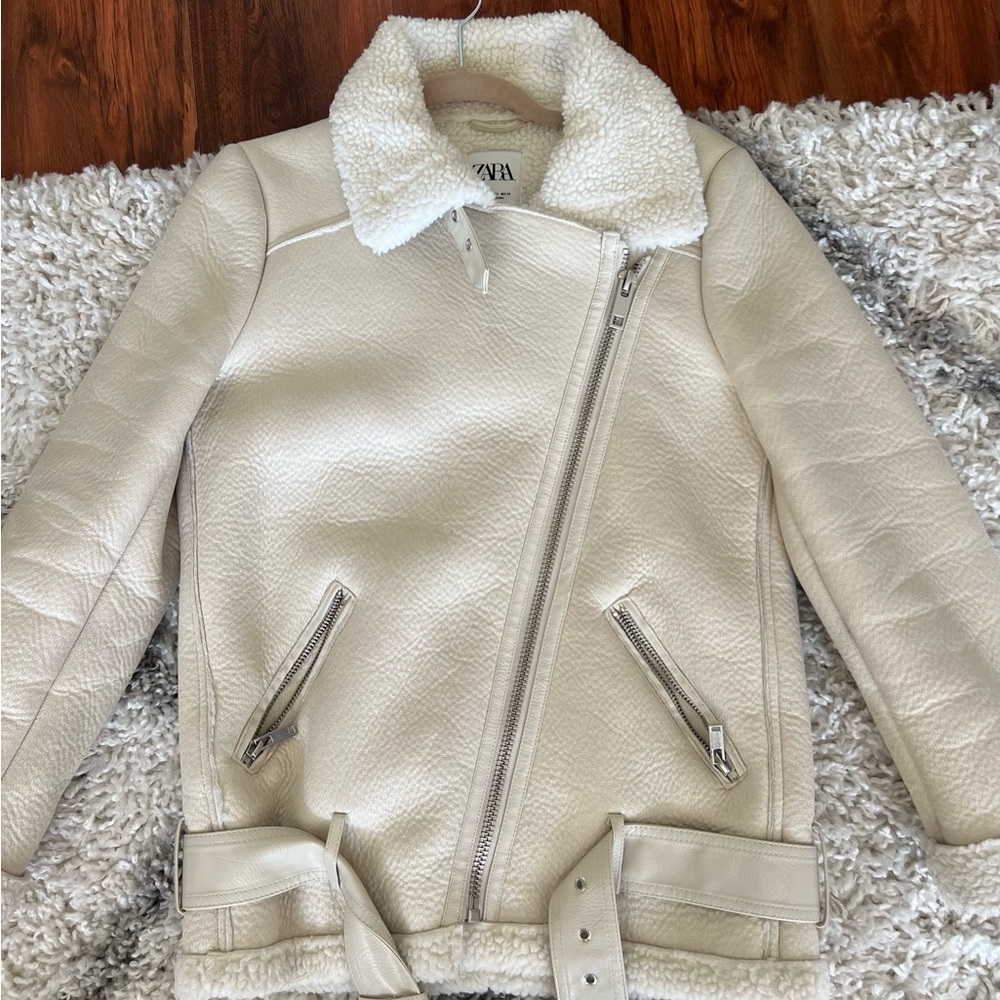 Faux Shearling White Jacket